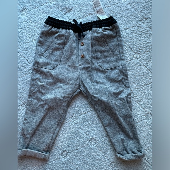 NWT Zara baby houndstooth pants for fall elastic waist and wood buttons 18-24 - Picture 2 of 9